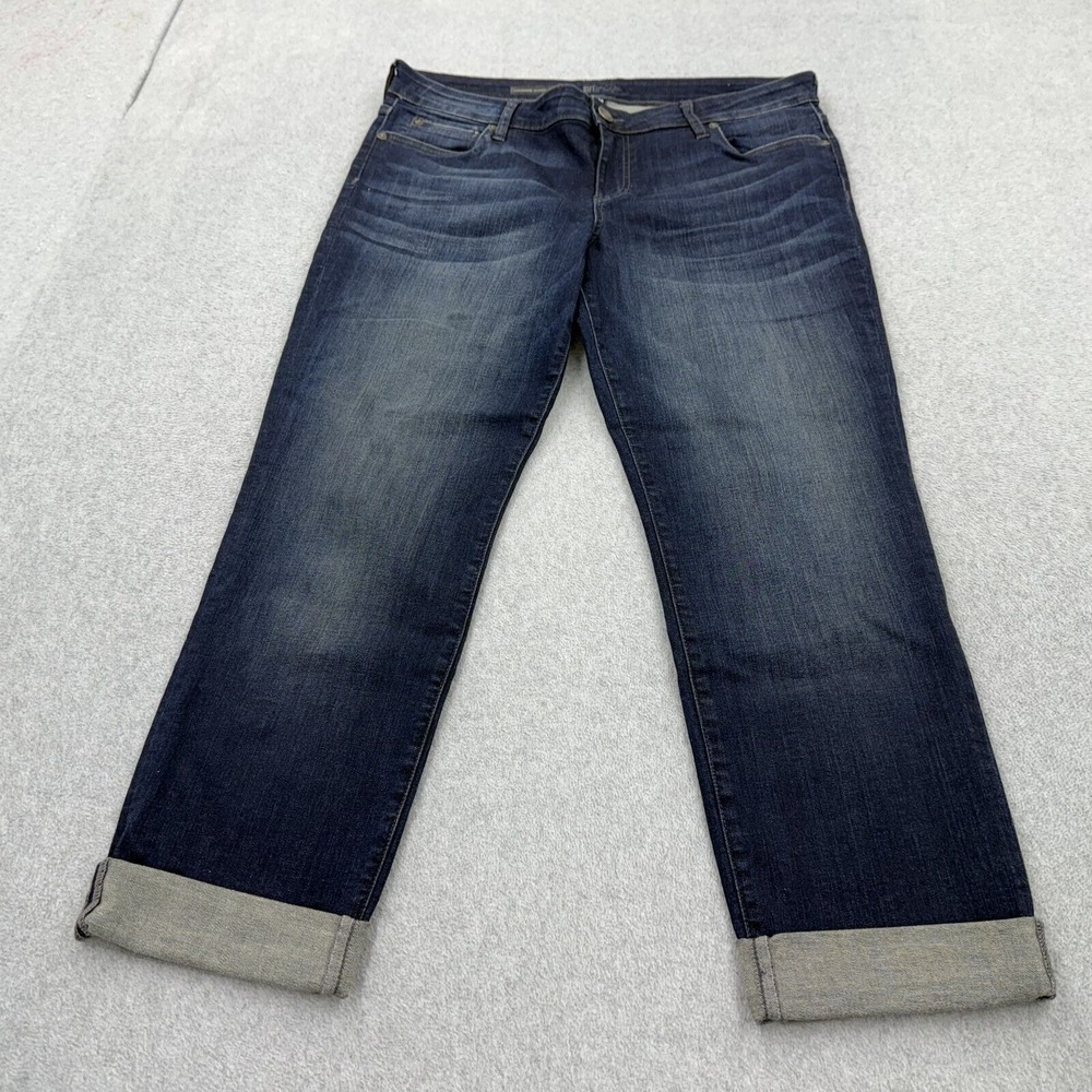 Kut From The Cloth Jeans Womens 14 Rolled Hem Whiskered Stretch Boyfriend